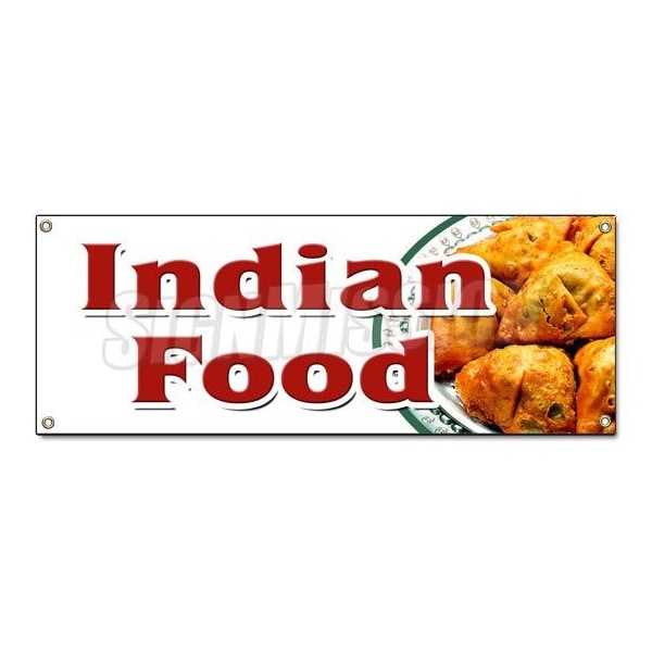 Signmission INDIAN FOOD BANNER SIGN curries curry tandoori naan cuisine lassi vegan B-Indian Food - main
